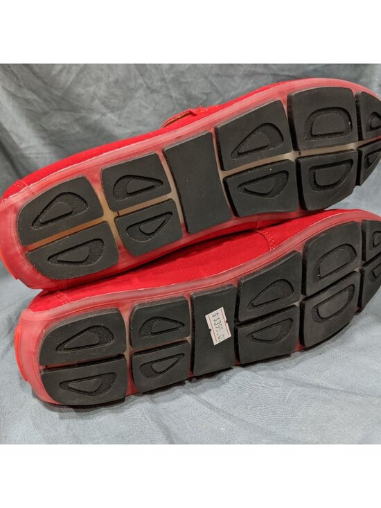 European Red Suede Driving Loafers With Rubber Sole Mens Size 43 Casual Slip-On main image 6